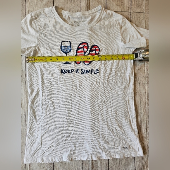 Life Is Good Women’s Size Medium White Crusher Lite Keep It Simple Shirt Summer - Picture 7 of 8